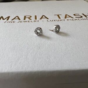 MARIA TASH White 14K Open Circle Diamond earrings (2) Frontals ONLY